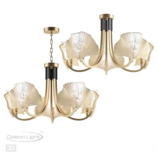 4870/5 HALL ODL_EX22 49 золотой/чёрный/стекло Люстра E14 5*40W VENTAGLIO-foto5