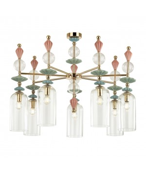 4855/7C CLASSIC ODL_EX21 64 золото/разноцветн./керамика/стекло Люстра потолочная E14 7*40W BIZET-foto6