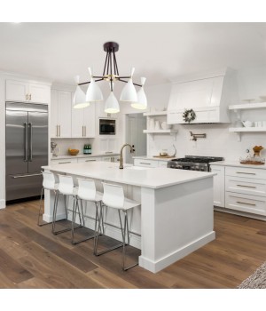 4494/5C MODERNI LN20 107 белый, черный, золотой Люстра потолочная E14 5*60W 220V OLIVER-foto3