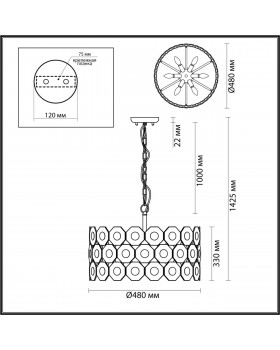4974/6 HALL ODL22 373 золотой/хрусталь Люстра E14 6*40W TOKATA-foto2