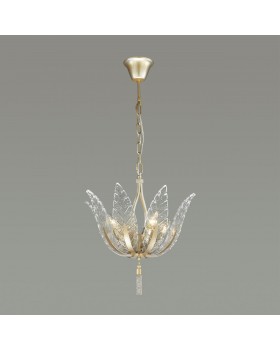 4838/4 HALL ODL21 407 золотистый/стекло/металл.цепочки Люстра E14 4*40W FLOWERI-foto3