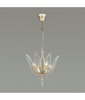 4838/4 HALL ODL21 407 золотистый/стекло/металл.цепочки Люстра E14 4*40W FLOWERI-foto3