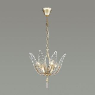 4838/4 HALL ODL21 407 золотистый/стекло/металл.цепочки Люстра E14 4*40W FLOWERI-foto3