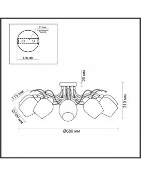 4594/8C COMFI хром Люстра Потолочная E14 8*40W 220V MARCELA.-foto2