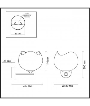 4873/1W MODERN ODL_EX22 85 золотой/белый/стекло Бра E14 1*40W WATERLILY-foto2