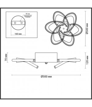 3772/44CL LEDIO LN19 041 коричневый, золотой Люстра потолочная LED 44W 3500K 3432Лм 220V MIRANDA-foto2