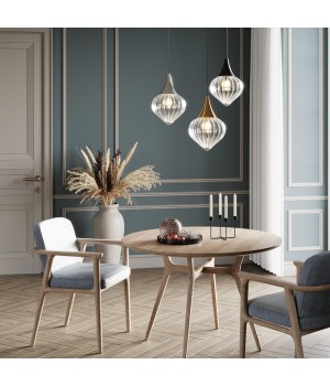 4951/1 PENDANT ODL22 305 черный/прозрачный/стекло Подвес E14 1*40W KESTA-foto3