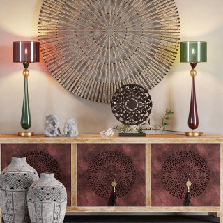 4868/1S STANDING ODL_EX22 57 бордовый/стекло Абажур для высокой лампы TOWER-foto3