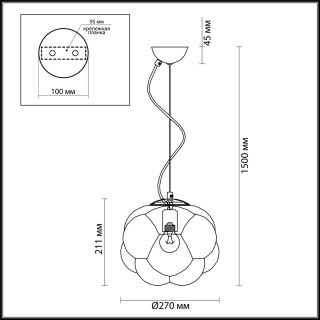 4701/1 PENDANT ODL20 301 хром/серебристый Подвес E27 1*40W PECOLA-foto2
