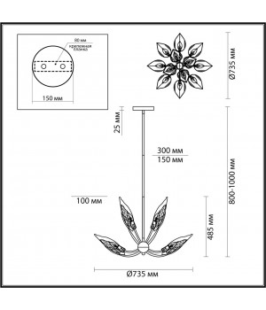 4924/12 HALL ODL22 441 матов.золотой/белый/стекло Люстра E14 12*40W MOKARTA-foto2