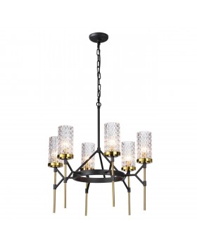 4225/6 MIDCENT ODL21 479 черный/золотист/металл Люстра IP20 6*E14 60W VITTORIA-foto5
