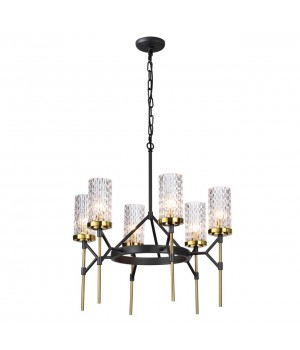 4225/6 MIDCENT ODL21 479 черный/золотист/металл Люстра IP20 6*E14 60W VITTORIA-foto5