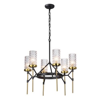 4225/6 MIDCENT ODL21 479 черный/золотист/металл Люстра IP20 6*E14 60W VITTORIA-foto5