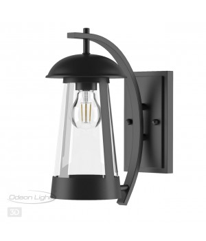 4837/1W NATURE ODL21 577 черный/стекло Ландшафтный настенный светильник E27 1*60W IP44 KALPI-foto5