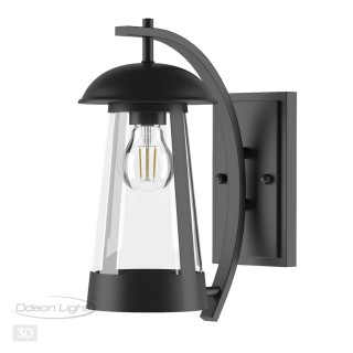 4837/1W NATURE ODL21 577 черный/стекло Ландшафтный настенный светильник E27 1*60W IP44 KALPI-foto5