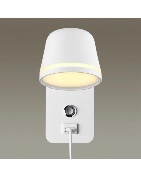 4298/5WL HIGHTECH ODL22 275 белый/металл Настенный светильник IP20 с USB зарядкой c выкл. LED 7W 400Лм 3000-4000-6000K BANKS-foto3