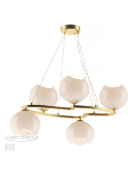 4873/5 MODERN ODL_EX22 83 золотой/белый/стекло Люстра E14 5*40W WATERLILY-foto5