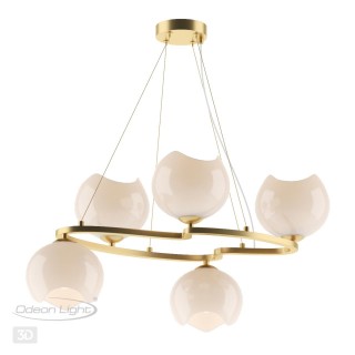 4873/5 MODERN ODL_EX22 83 золотой/белый/стекло Люстра E14 5*40W WATERLILY-foto5