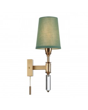 4887/1W MODERN ODL_EX22 89 бронзовый/зеленый/абажур ткань Бра с выкл. E14 1*40W LONDON-foto7