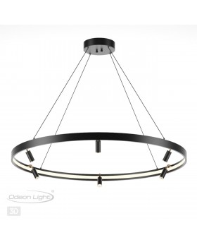 4317/93L HIGHTECH ODL22 149 металл/черный с золотом Подвесной светильник с пультом ДУ и доп. креплением IP20 LED 63W+37W 2656Лм 3000-6000K FONDA-foto5