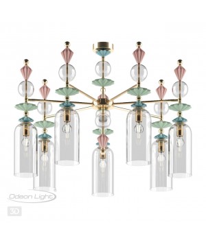 4855/7C CLASSIC ODL_EX21 64 золото/разноцветн./керамика/стекло Люстра потолочная E14 7*40W BIZET-foto5
