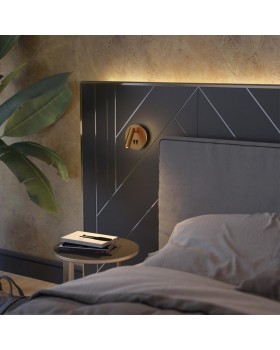 3913/9WL HIGHTECH ODL20 277 золот/металл Настен.св-к с лампой д/чтения с выкл LED 9W 3000K 220V BEAM-foto3