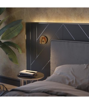 3913/9WL HIGHTECH ODL20 277 золот/металл Настен.св-к с лампой д/чтения с выкл LED 9W 3000K 220V BEAM-foto3