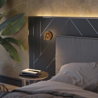 3913/9WL HIGHTECH ODL20 277 золот/металл Настен.св-к с лампой д/чтения с выкл LED 9W 3000K 220V BEAM-foto3