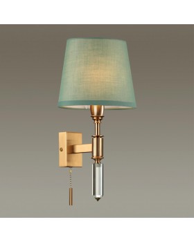 4887/1W MODERN ODL_EX22 89 бронзовый/зеленый/абажур ткань Бра с выкл. E14 1*40W LONDON-foto4
