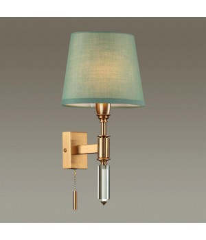 4887/1W MODERN ODL_EX22 89 бронзовый/зеленый/абажур ткань Бра с выкл. E14 1*40W LONDON-foto4