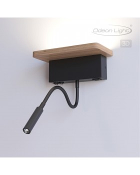 3868/8WL HIGHTECH ODL19 272 св.дерево/дерево Настен.светильник LED 8W 560Лм 3000К USB зарядка WOODY-foto5