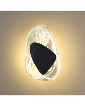 4313/9WL MIDCENT ODL22 175 стекло с эффектом льда/черный металл Настенный светильник IP20 LED 11W 275Лм 3000K ICY-foto3