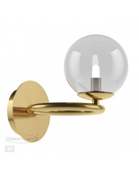 4276/1W MODERN ODL21 337 прозр/стекло/золотистый Настенный светильник IP20 G9 1*40W NUVOLA-foto5