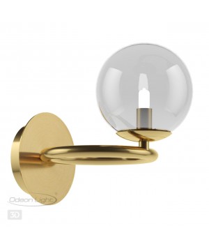 4276/1W MODERN ODL21 337 прозр/стекло/золотистый Настенный светильник IP20 G9 1*40W NUVOLA-foto5