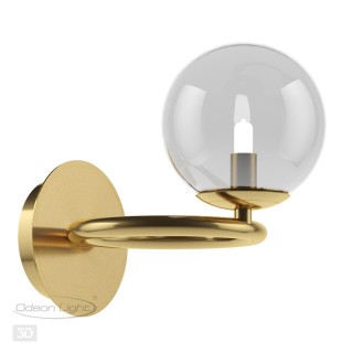 4276/1W MODERN ODL21 337 прозр/стекло/золотистый Настенный светильник IP20 G9 1*40W NUVOLA-foto5