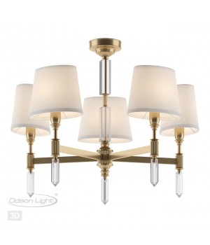 4894/5 MODERN ODL_EX22 91 бронзовый/белый/ткань Люстра E14 5*40W LONDON-foto5