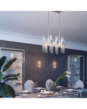 4631/6 HALL ODL20 471 серебристый/стекло/металл.цепочки Подвес G9 6*5W 220V PERLA-foto3