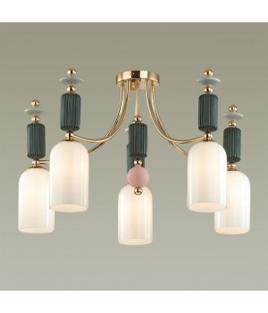 4861/5C CLASSIC ODL_EX21 73 золото/разноцветн./керамика/стекло Люстра потолочная E14 5*40W CANDY-foto4