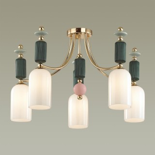 4861/5C CLASSIC ODL_EX21 73 золото/разноцветн./керамика/стекло Люстра потолочная E14 5*40W CANDY-foto4