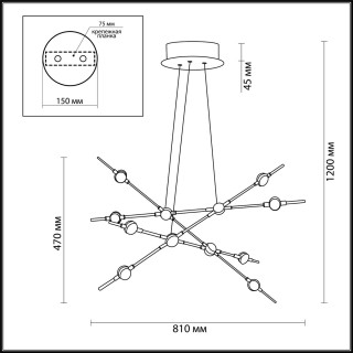3906/48L L-VISION ODL20 139 золотистый/металл Подвесной светильник LED 4000K 48W 220V COSTELLA-foto2