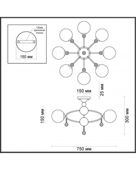 3953/8C MODERN ODL18 357 хром/белый/хрусталь Люстра потолочная IP20 E27 8*60W 220V JOLLY-foto2