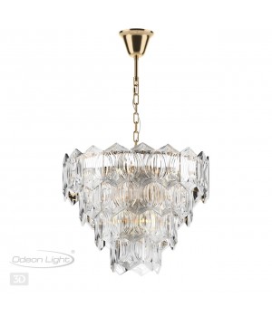 4918/10 MODERN ODL22 327 золотой/прозрачный/стекло Люстра E14 10*40W SOMALA-foto4