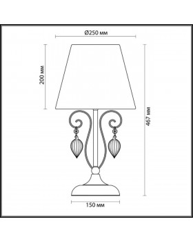 3921/1T CLASSIC ODL18 497 бронза/ткань/стекло Настольная лампа IP20 E14 40W 220V NIAGARA-foto2