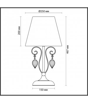 3921/1T CLASSIC ODL18 497 бронза/ткань/стекло Настольная лампа IP20 E14 40W 220V NIAGARA-foto2