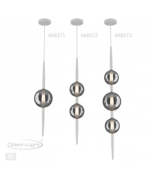 4683/3 PENDANT ODL20 357 белый /дымчатый Подвес G9 3*5W 220V LAZIA-foto6