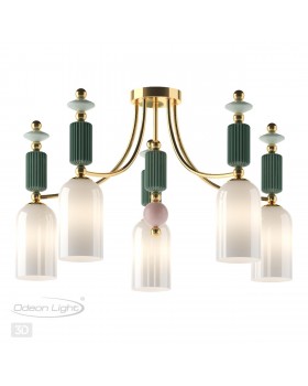 4861/5C CLASSIC ODL_EX21 73 золото/разноцветн./керамика/стекло Люстра потолочная E14 5*40W CANDY-foto5