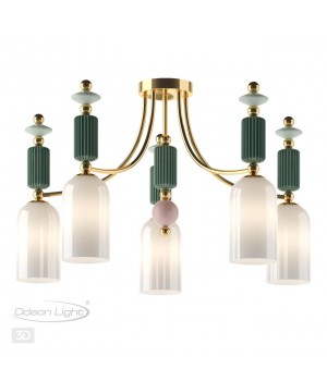 4861/5C CLASSIC ODL_EX21 73 золото/разноцветн./керамика/стекло Люстра потолочная E14 5*40W CANDY-foto5