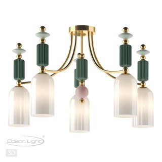 4861/5C CLASSIC ODL_EX21 73 золото/разноцветн./керамика/стекло Люстра потолочная E14 5*40W CANDY-foto5