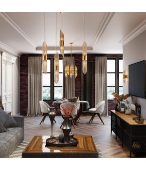 4847/2 HALL ODL21 461 золото/металл/стекло Подвес G9 2*40W FLAMBI-foto3