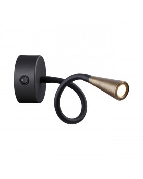 4289/3WL HIGHTECH ODL22 271 черный с античн.бронзой Настенный светильник с выкл. IP20 LED 3W 265Лм 3000K ODDS-foto5